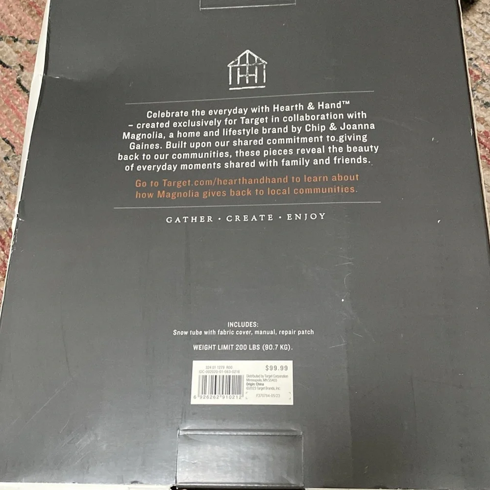 Festive Plaid 36" Christmas Snow Tube Red/Green/Cream - Hearth & Hand™ Magnolia - Picture 5 of 7